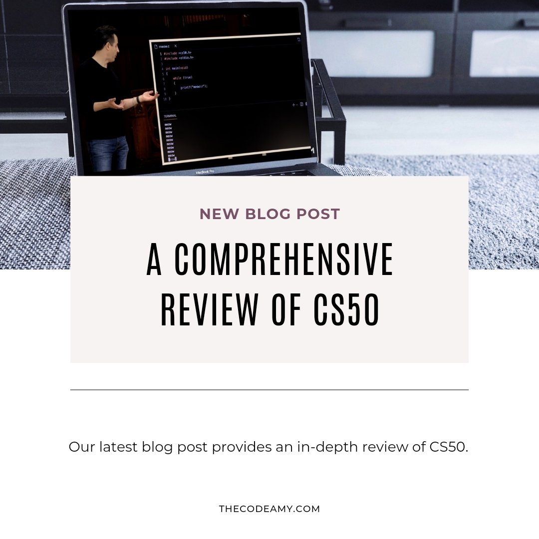 thecodeamy's tweet image. We're excited to announce that our newest blog post, "A Comprehensive Review of CS50," is now live! Dive into our detailed analysis of CS50 and gain valuable insights into this renowned computer science course. 
Check it out here: shorturl.at/aeKY2
Don't miss out!