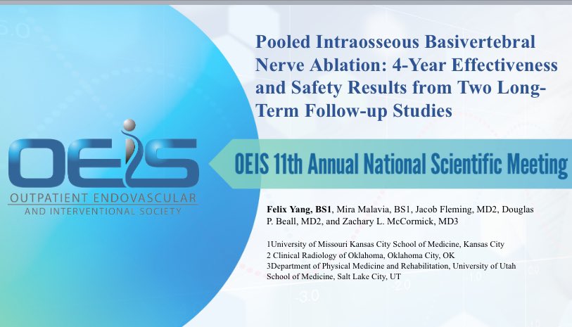 I had the opportunity to attend #OEIS2024 presenting interventional pain abstracts under the mentorship of Dr. Beall @dougbeall 🩻. I had an amazing time meeting and learning from interventionalists from all over the country ☀️! @OEISociety #MedEd #twittIR #interventionalpain