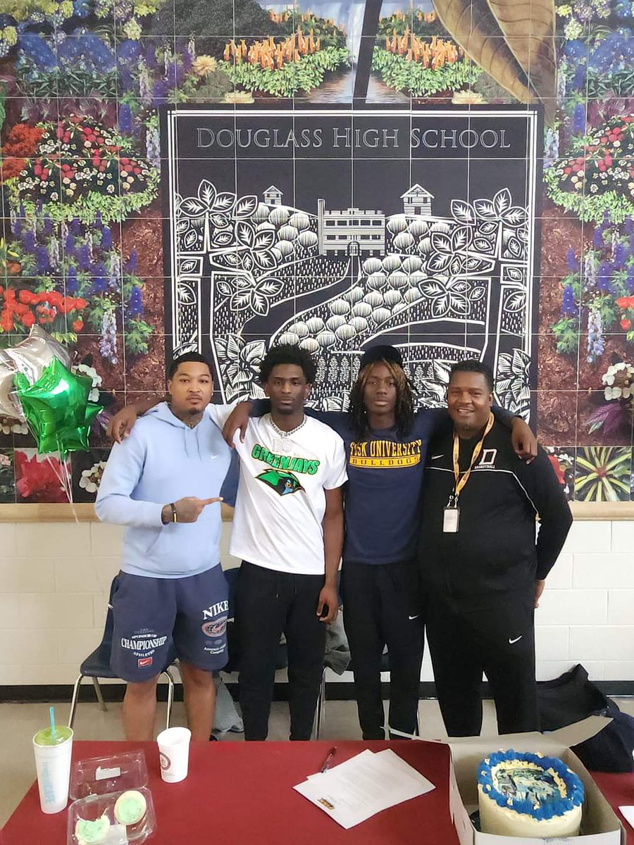 Signing Day at Douglass High! Congratulations Blake Garner, Jacksonville CC, and Joshua Thompson, Fisk University!!! Good News from Memphis! #HBCU @FiskMBB @jaa_athletics