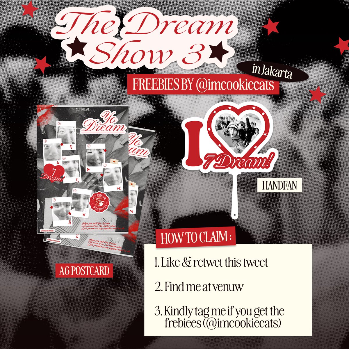 rt & like are appreciated❗️

💥FREEBIES TDS 3 IN JAKARTA🍎💊
by @imcookiecats 

🗓️ Sabtu, 18 Mei 2024
📍 GBK STADIUM
🔍 spot & time to be announced
⏰ TBA

#THEDREAMSHOW3inJKT #TDS3INJAKARTA