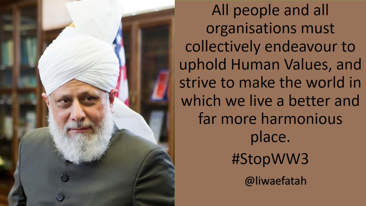All people and all organisations must collectively endeavour to uphold Human Values, and strive to make the world in which we live a better and far more harmonious place. #StopWW3