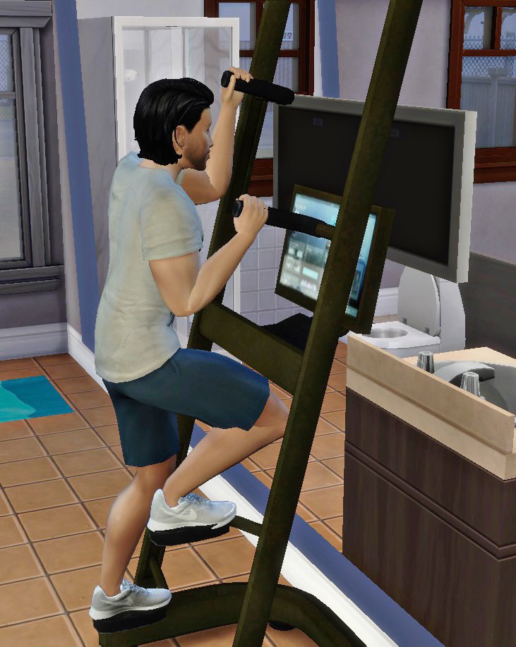 TheLizStone's tweet photo. Sims 4 fitness goals. #Sims4 #ShowUsYourSims https://t.co/kK6Q7C9KP9