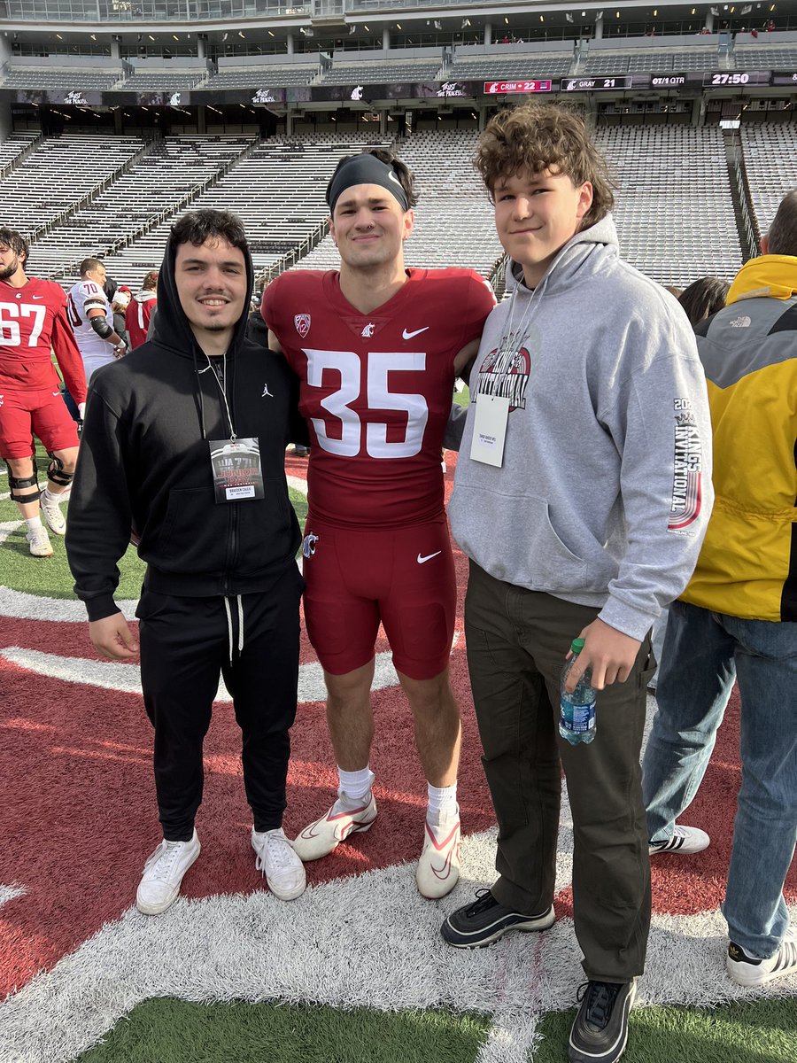 @KingsHSFootball next level guys. @BenjaminDutto16 playing for @WSUCougarFB And visiting to watch the spring game 2025 @Simon_VanderWel @BraedenCaulk