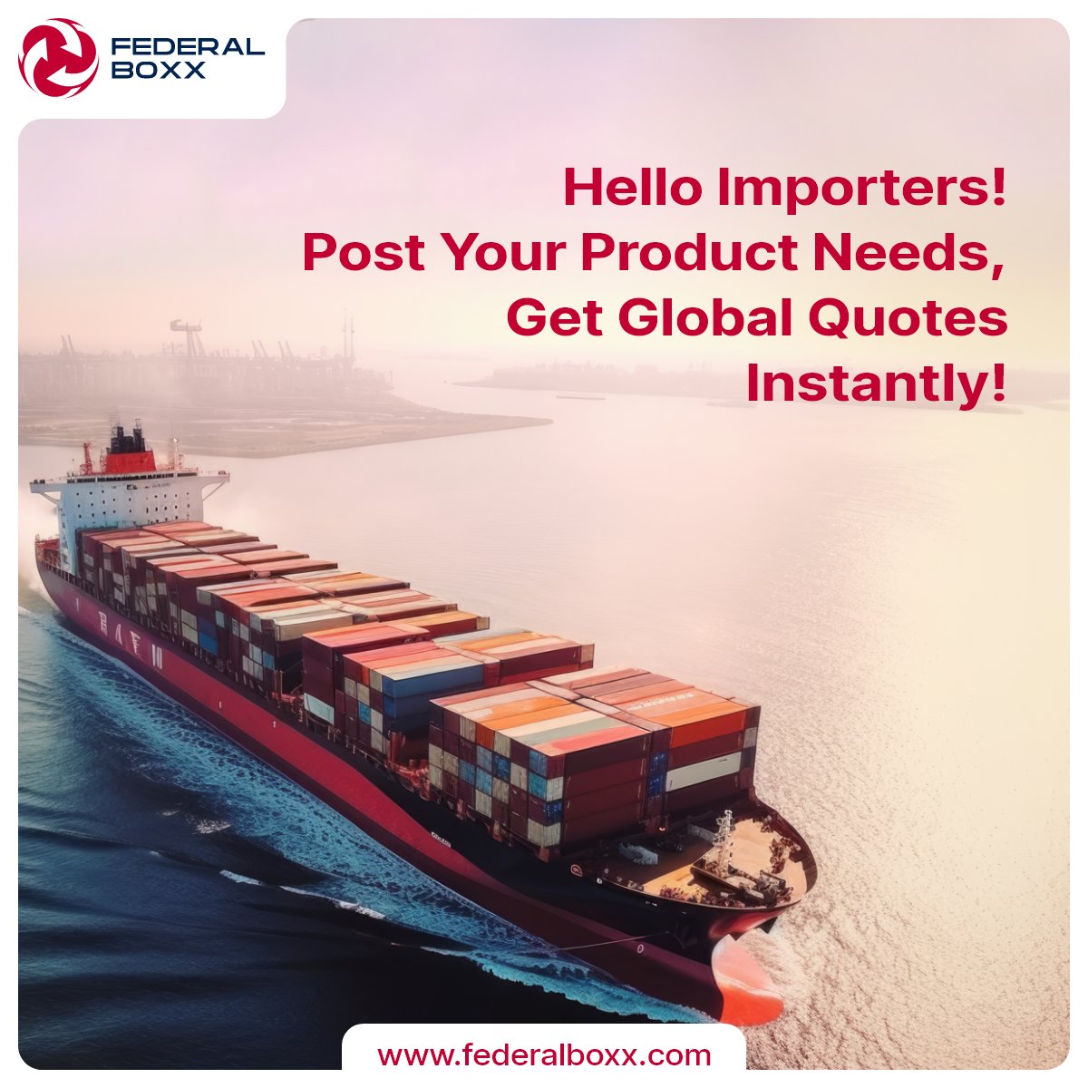 Hey Importers!  Ready to streamline your sourcing process? Post your product needs on FederalBoxx and get instant quotes from around the globe!  #Importers #GlobalQuotes #Sourcing #FederalBoxx