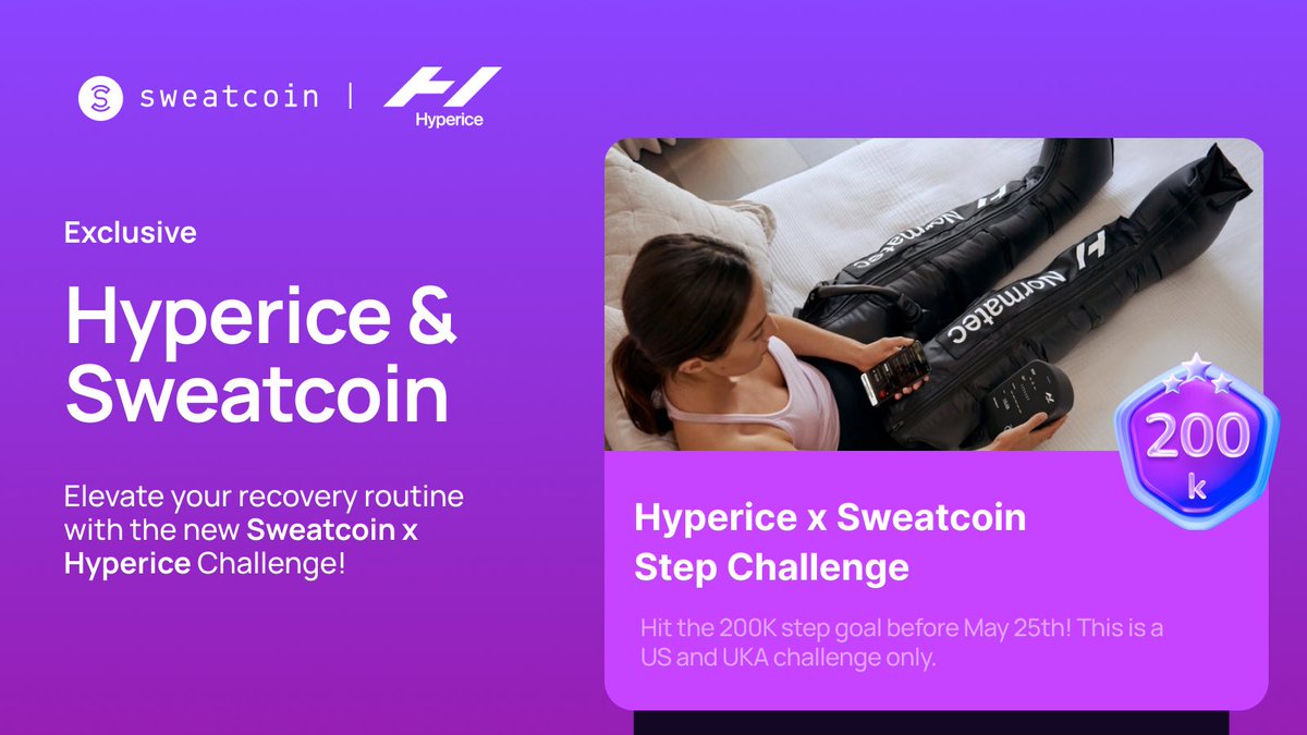 🏃‍♂️💪 Get ready to revolutionize your recovery routine with @Hyperice and Sweatcoin! 🌟 Steps: ✅️ Join us at the Deals & Dough Club ✅️ Join Hyperice x Sweatcoin Challenge ✅️ Hit the 200K step goal by May 25th⁠ Join the challenge: fgjq.adj.st/c/dealsanddoug… #Sweatcoin