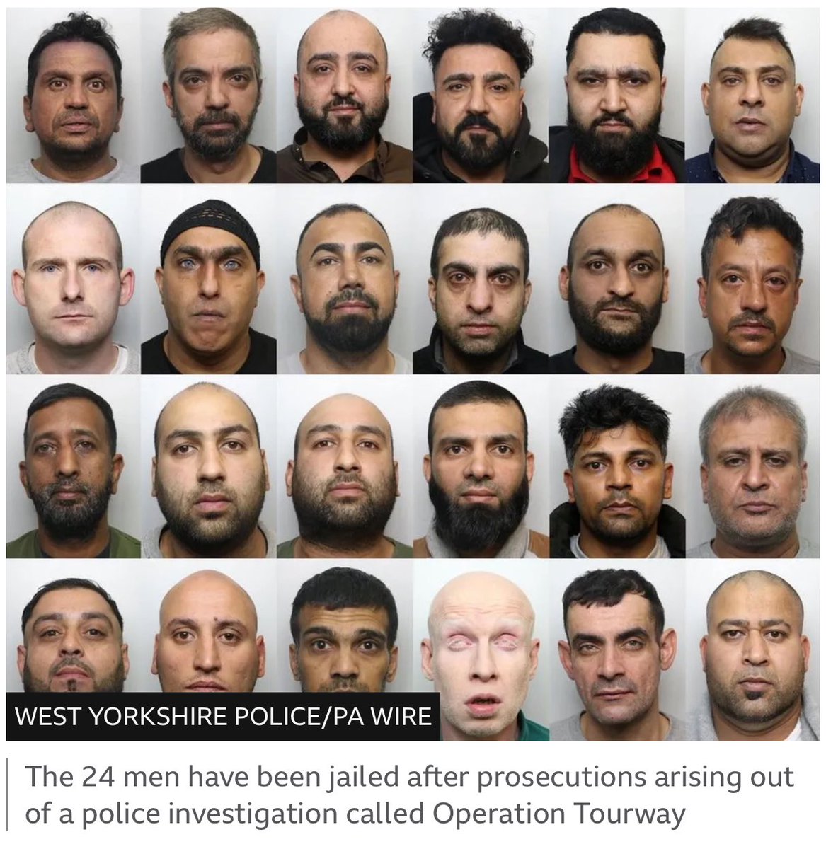 West Yorkshire: 24 'sexual predators' have been given jail sentences of up to 30 years for sexually exploiting girls.

The prosecutions took place after officers investigated the sexual abuse of eight girls in the north Kirklees area between 1999 and 2012.

Check their names.…