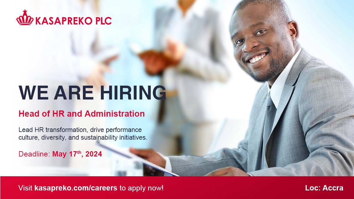 Drive transformative strategies, foster a culture of excellence, and shape the future of @Kasaprekogh 's workforce. Visit kasapreko.com/careers to apply now! #kasapreko #recruitment #jobs #PerfectMatchExtra #viralvideo #Ghana #employment