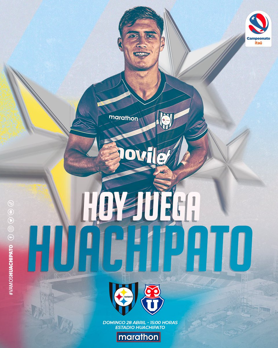 ¡𝑯𝑶𝒀 𝑱𝑼𝑬𝑮𝑨 𝑯𝑼𝑨𝑪𝑯𝑰𝑷𝑨𝑻𝑶!💙🖤

Nuestro 𝑬𝑸𝑼𝑰𝑷𝑶 enfrentará en casa a @udechile a las 15:00 horas⚽️💪

🏟️Apertura de Puertas: 13:00 horas‼️
#VamosHuachipato