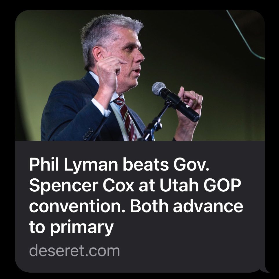 “I’m a little worried about our caucus convention system,” Cox said. “There are a whole bunch of people out there who want to get rid of this. … I hope you’re not giving them more ammunition today.” Is this a veiled threat? #utpol #Lymanforgovernor deseret.com/utah/2024/04/2…