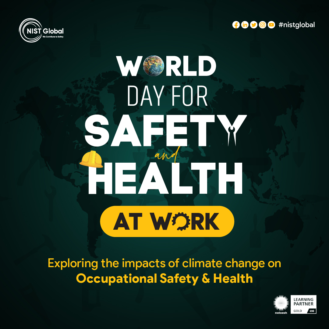 Risks like heat stress, UV radiation, air pollution, industrial accidents, extreme weather, diseases from insects, and chemical exposure worsen due to climate change. Let’s raise awareness for the safety of the workforce across Global
#SafeAndHealthyWorld 
#safety
#nistglobal