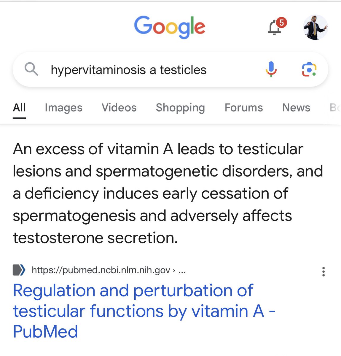 Vitamin A destroys testosterone levels:

“An excess of vitamin A leads to testicular lesions and spermatogenetic disorders, and a deficiency induces early cessation of spermatogenesis and adversely affects testosterone secretion.”