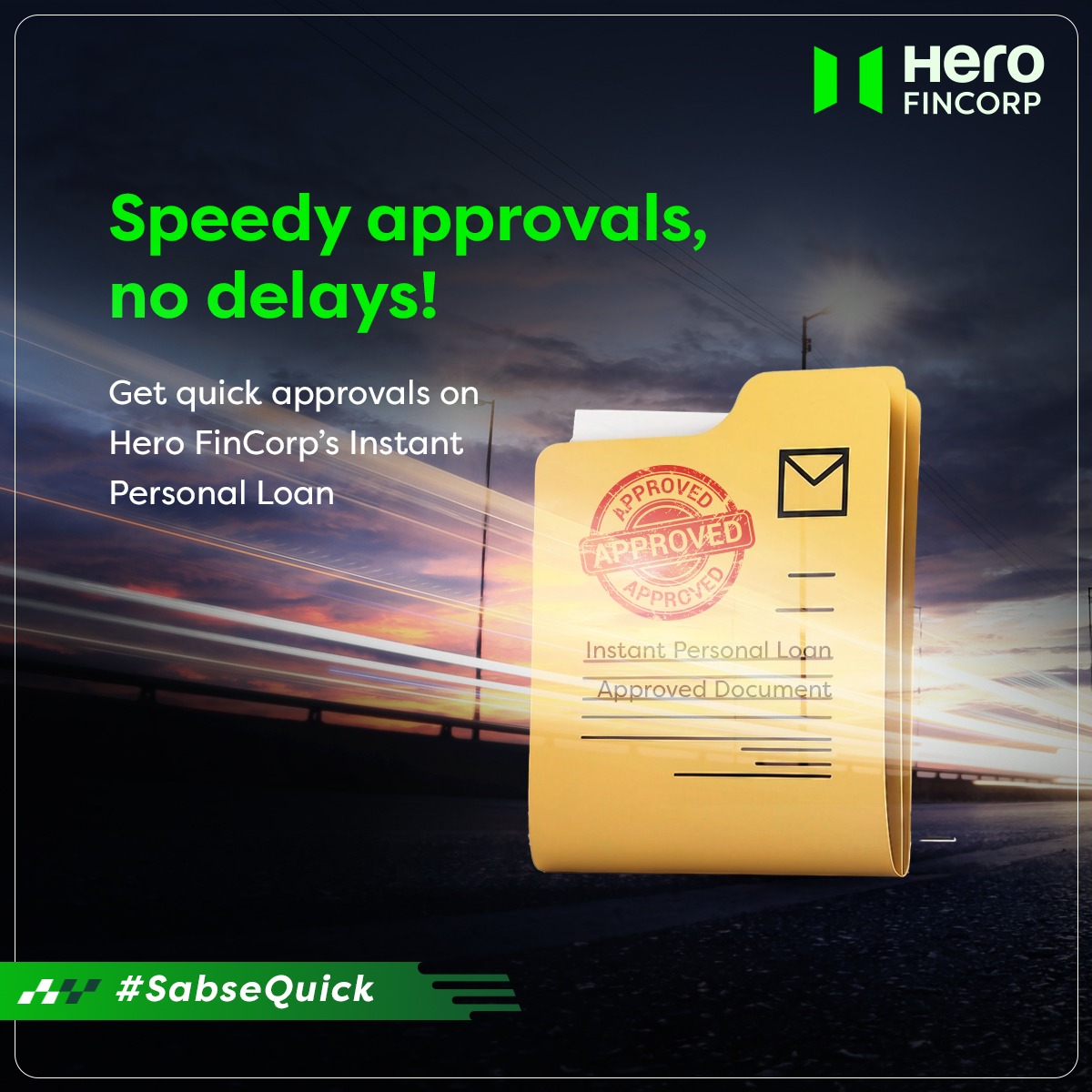 Hero FinCorp: Where waiting is a thing of the past. Get approved in a snap for your instant personal loan! 🤗 Install the app now: hiplapp.onelink.me/7jZY/clmn0rt4 #HeroFinCorp #SabseQuick #InstantPersonalLoan #QuickLoan #EasyApplicationProcess