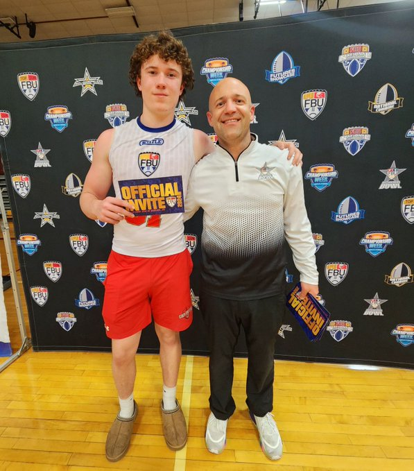 Thank you @CincyAlum5 for the time you spent coaching me. It was a lot of fun learning from you and competing at @FBUcamp in Madison, WI today! Really excited to have earned an invite to the Top Gun showcase!!! @FootballEPHS @captureathletic @LauerFBU #FBUTopGun #PathToNaples