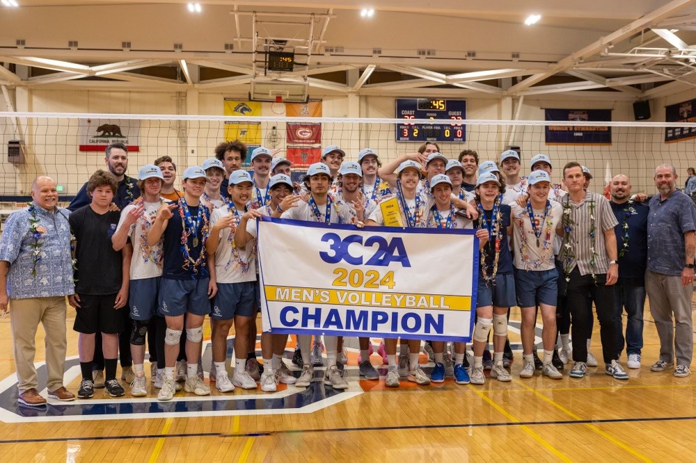For the third year in a row, the winners, and STILL state champions ... your Orange Coast College Pirates! OCC wrapped up a 20-0 record with a straight-set win over San Diego Mesa to capture the 100 state/national championship in Orange Coast College history! @orangecoast