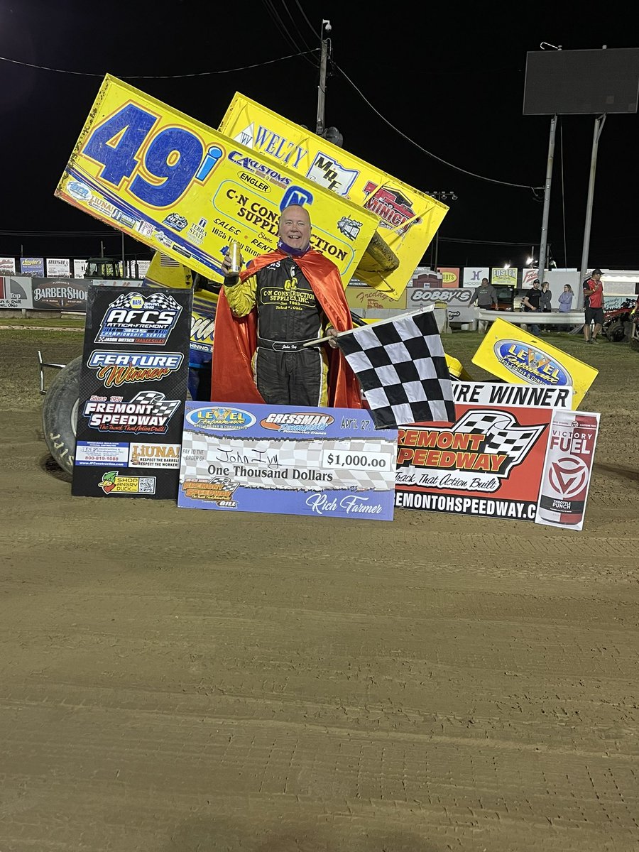 AFCS_Sprints's tweet photo. Congratulations John Ivy winning tonight’s $1,000 to Win @JFConstruction5 305 AMain at @FremontSpeedway 🏁🏁 https://t.co/PBZaPMxH6N