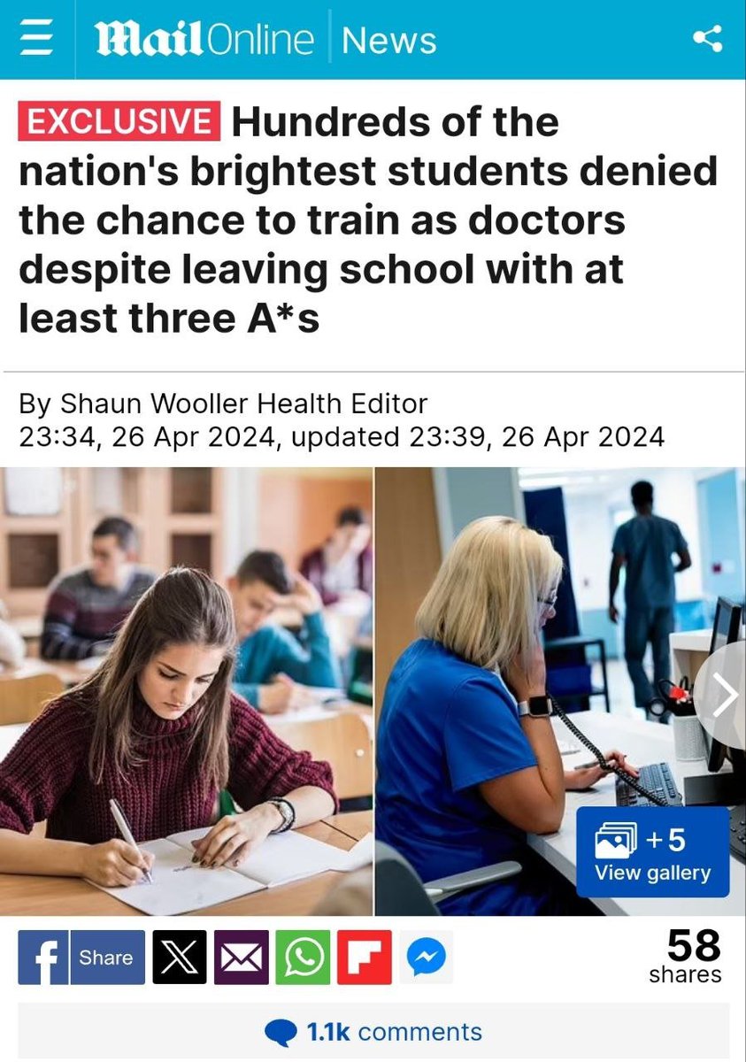 Almost one in three applicants (28%) with the top grades were rejected in 2022, the most recent year available, the Department for Education revealed. This is double the 14% in 2018.

Why allow indigenous White Britons become Drs when you can ship in 100's from India. If a person…