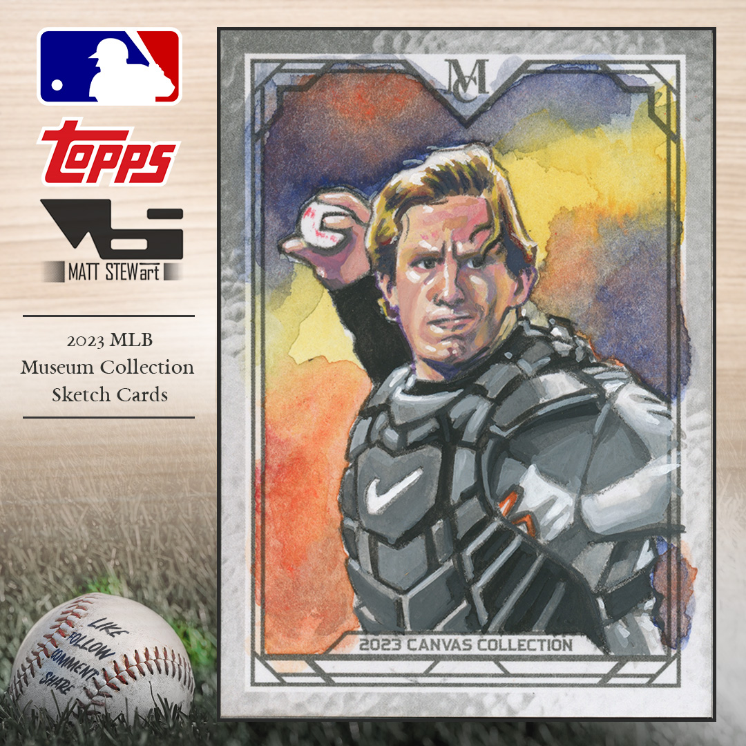 Sketch card of Adley Rutschman I painted for the 2023 Topps MLB Museum Collection set.
.
#Baseball #TradingCards