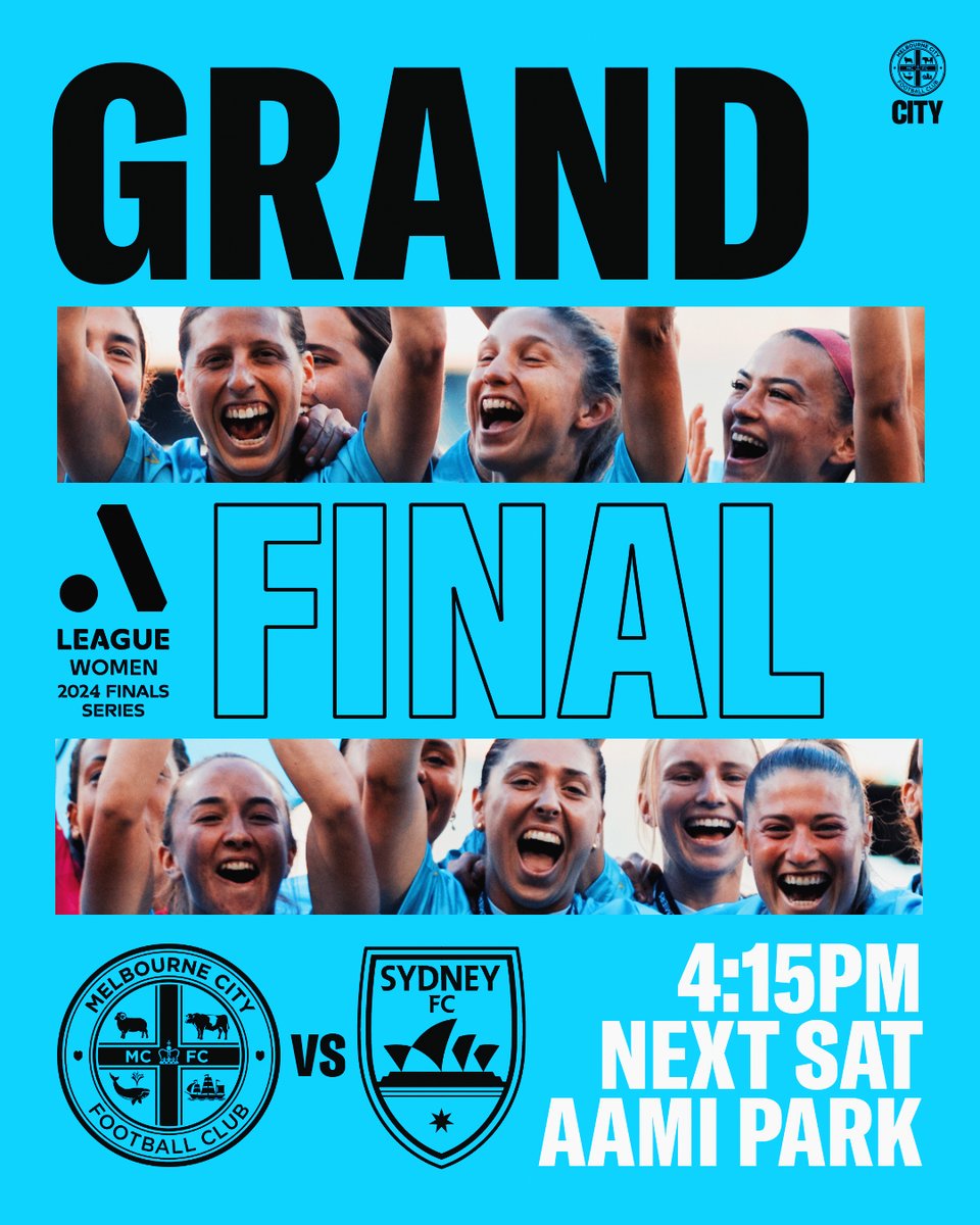 We’ll host Sydney FC in the 2024 A-League Women’s Grand Final 🏆 🗓️ Saturday 4 May 🏟️ AAMI Park ⏰ 4:15pm KO 🎟️ Tickets on sale tomorrow