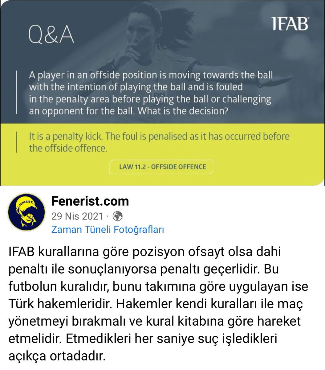 Lan oğlum siz zaten kendi ağzınızla penalti diyorsunuz kurallar açık ve net... 
@12nohaber @12numaraorg @1907Media @ahmetercanIar @AhmetSiral @atavratbonucci @BakFurkan @mozes1907 @HonoreDeBerke @hsndmn93 @Fenerbahce @Fener @FenerliHrdn @fbsavasciruhu @fbshadow1907 @reelfener