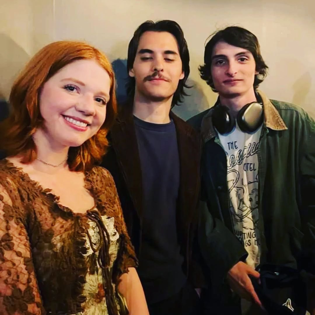 Finn Wolfhard, Billy Bryk and actor Blakely Grace Taylor at the 'SNL 1975' wrap party in Atlanta, Georgia. 📸: trashmouth_bg via IG