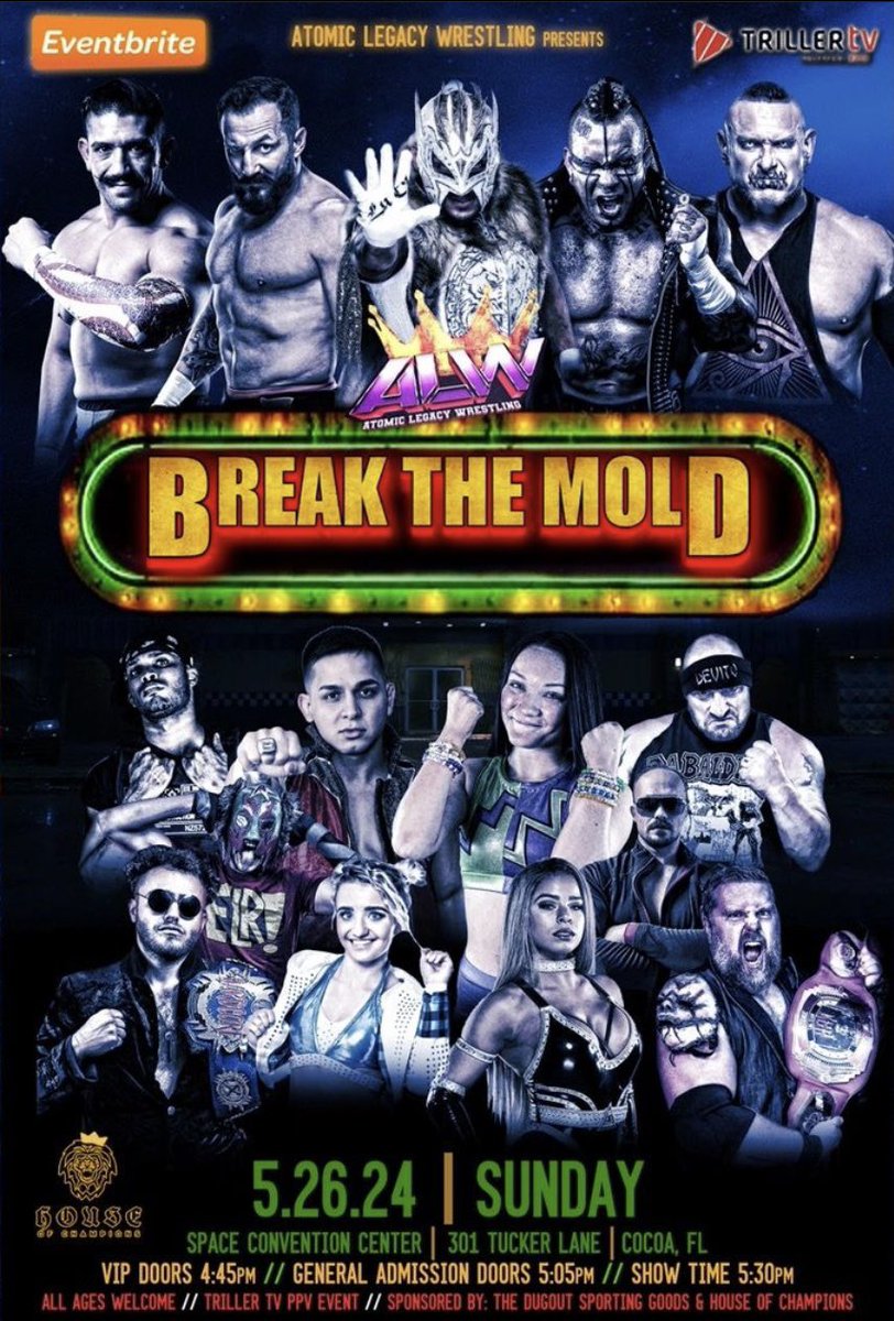 1 month away from @WrestlingAtomic #BreakTheMold see you all in Cocoa,FL for this TOP TIER show🔥🔥🔥
