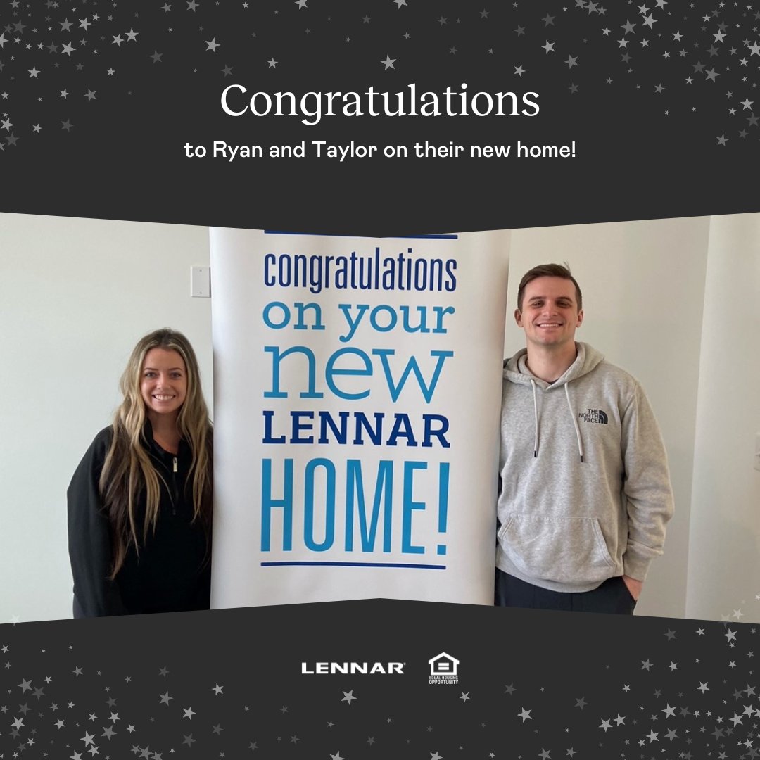 The best time to celebrate is whenever you can 🥳 - and today we are celebrating Ryan & Taylor! Let's give them a warm welcome and a big congrats on their dream home 🤩 #Lennar #HomeSweetHome
