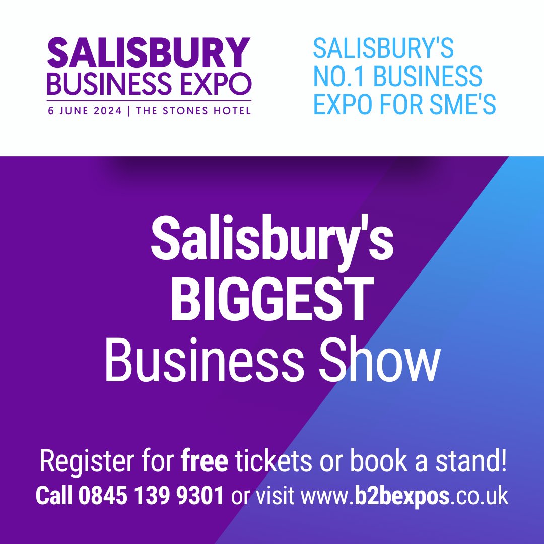 We have countless activites planned for the upcoming Salisbury Business Expo on 6th June including #Seminars #Speakers #Workshops #Networking and much, much more! 🙌 Discover how you can get involved today: b2bexpos.co.uk/event/salisbur…