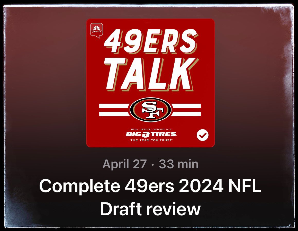 We wrap up draft season #49ers Talk. Link to listen: bit.ly/324wW15