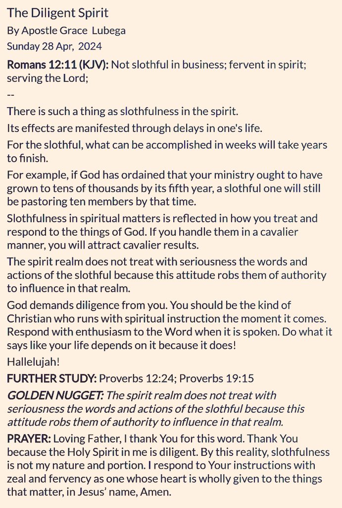 There is such a thing as slothfulness in the spirit.

#PhanerooDevotion
#PhanerooSundayService