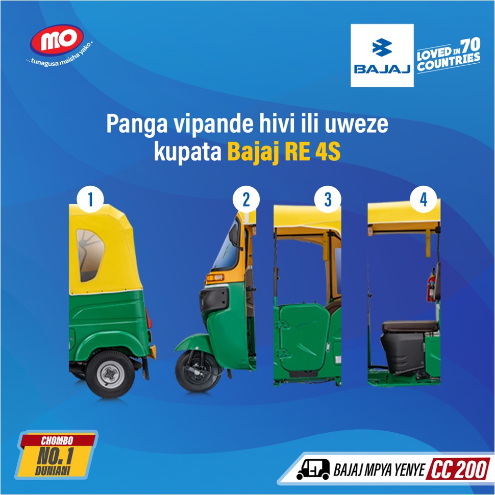 Panga vipande hivi ili uweze kupata Bajaj RE 45. #Mo #MeTL #MoTunagusaMaishaYako #BajajBoxer #BajajRE4S #Bajaj