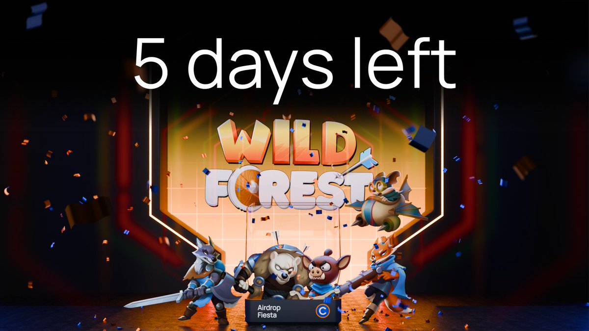 5 DAYS LEFT to score FREE Wild Forest #NFTs from @playwildforest! Join the RON Trade-to-Airdrop campaign: 🏆 Trade $RON until May 3 on Coins Convert (Buy/Sell) or Pro 🏆 Download the Wild Forest app: play.google.com/store/apps/det… Learn more: bit.ly/3WeSHIx #WildForest…