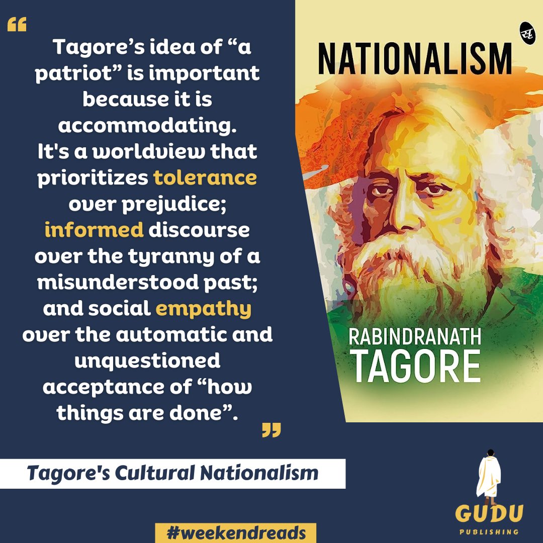 Looking for something interesting to read over the weekend? 📚🔍

We've got you covered. 👍

👉 shorturl.at/nqt29👈

Give our summary Rabindranath Tagore’s “Nationalism” a read and enrich your weekend! 🧠💭

#weekendreads #contentforthecurious #gudupublishing