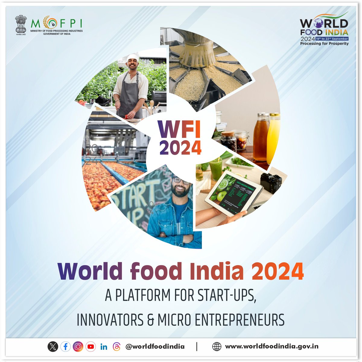 Get ready to showcase, connect & collaborate at world food india 2024. Join us for an unparalleled opportunity to explore India's food processing prowess. #𝐖𝐨𝐫𝐥𝐝𝐅𝐨𝐨𝐝𝐈𝐧𝐝𝐢𝐚𝟐𝟎𝟐𝟒. @MOFPI_GOI @ficci_india @investindia @mygovindia @MyGovHindi