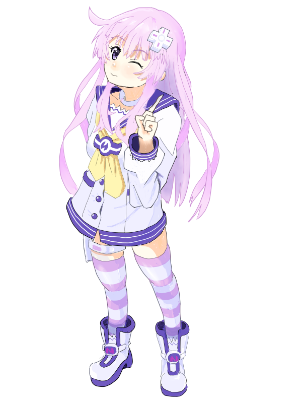 nepgear 1girl solo long hair looking at viewer blush smile simple background  illustration images