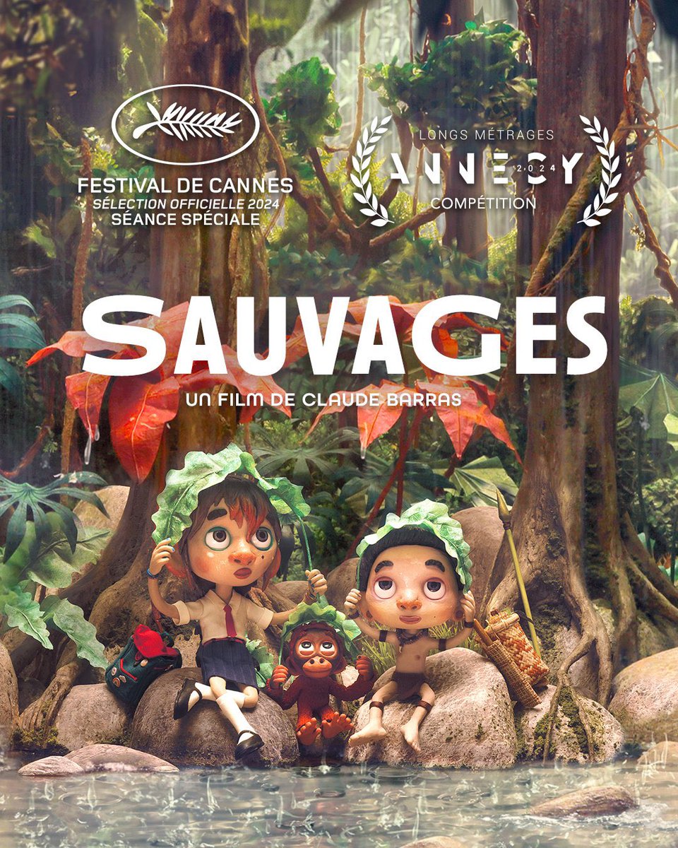 Sauvages de Claude Barras en séance spéciale au @Festival_Cannes et en compétition à @annecyfestival Un bijou d’animation et un cri d’alerte pour la forêt, les singes et le peuple Penan en danger à Bornéo.