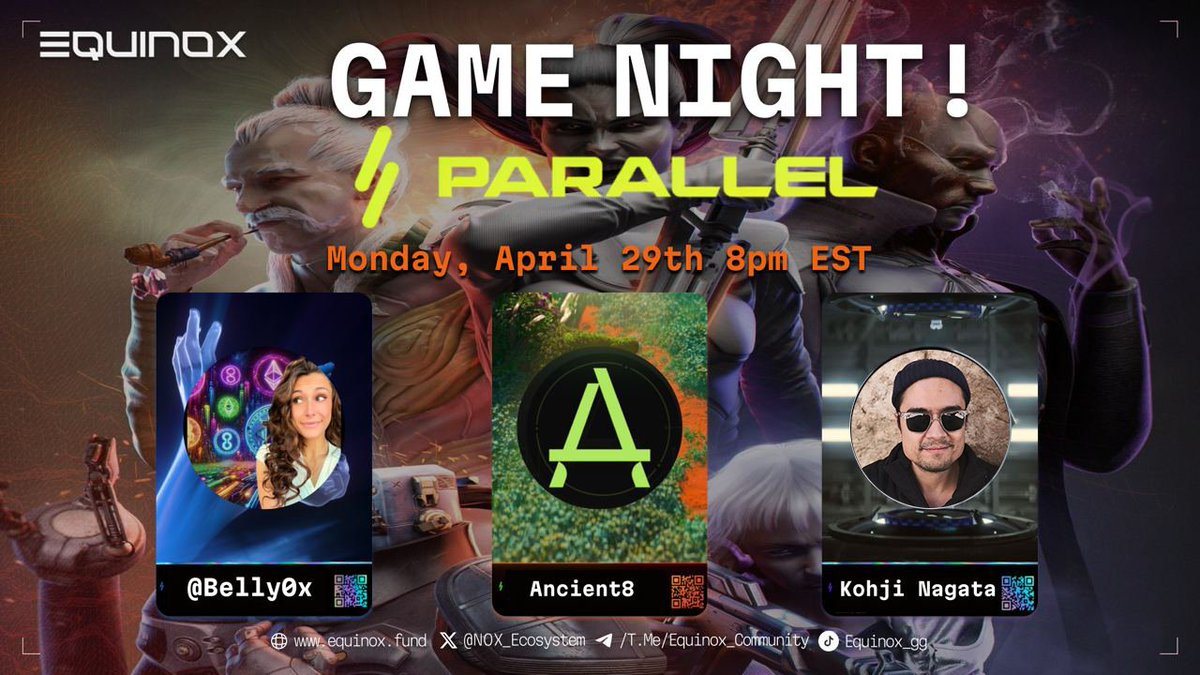 🚀Come join @Belly0x @Ancient8_gg & Kohji Nagata in our Discord This week we will be playing Parallel @ParallelTCG 📷Discord : discord.gg/TxbR9UGVNd #paralleltcg #ancient8 $NOX