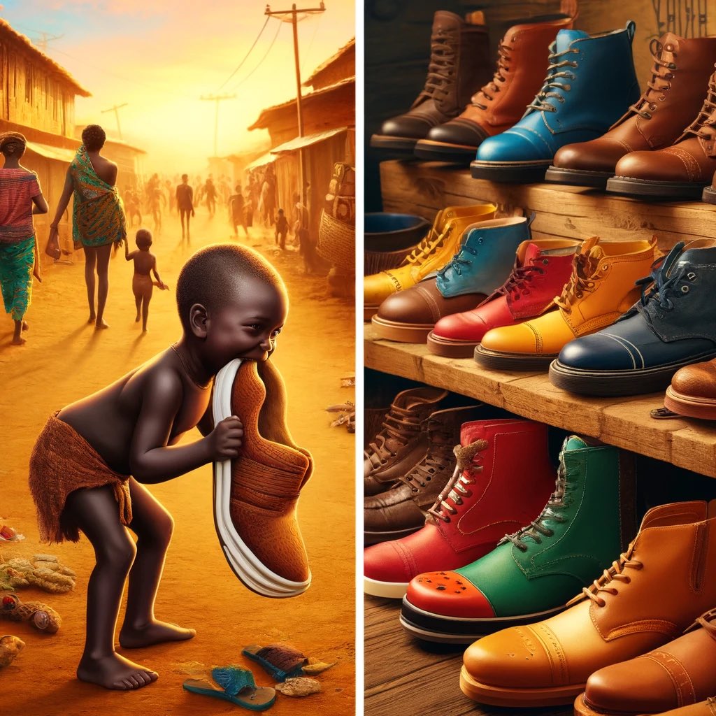 When young kids were hungry, they would bite anything within reach, including shoes. Today, many shoes are made from poisonous materials, including plastic and synthetic waste. Real leather never harmed us. Let's not settle for inferior goods. Join the conversation @RLSD_Africa.