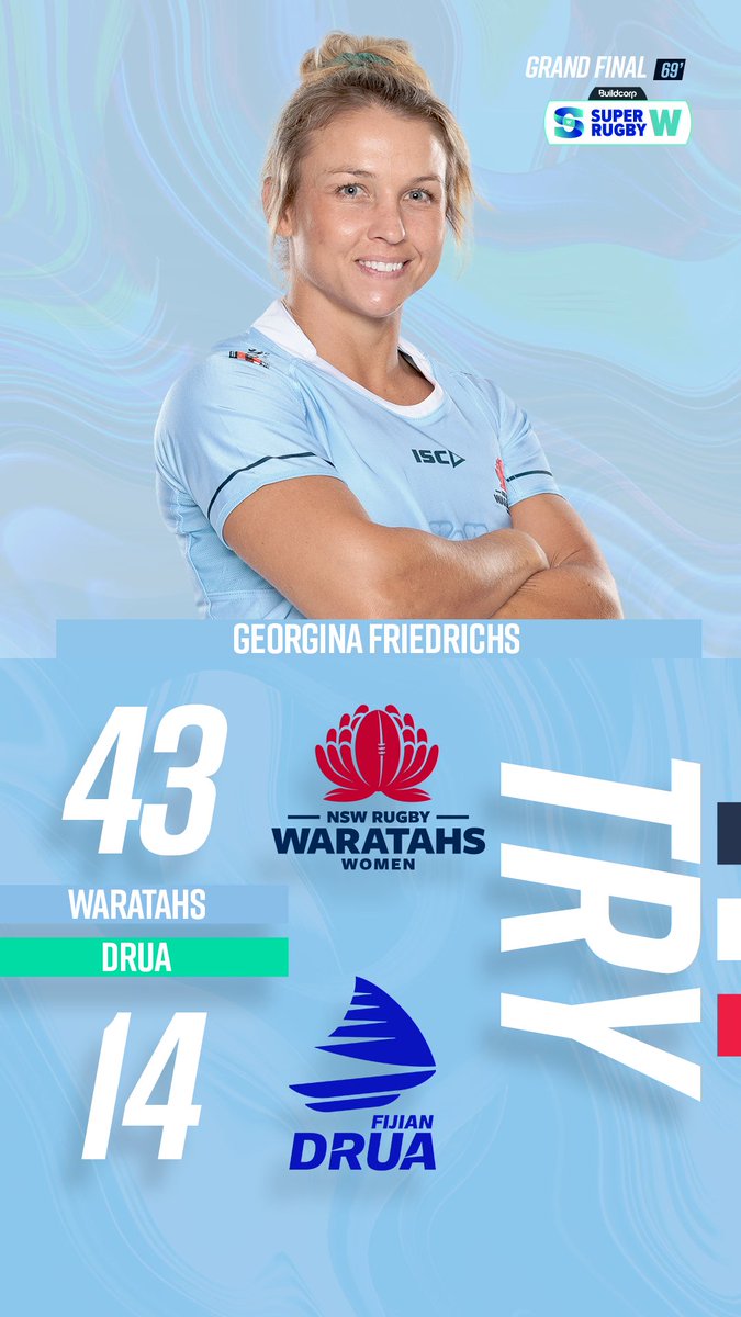 69' G-Fred gets her reward with a try of her own #WARWvDRUW 43-14 #NSW150 #SRWGrandFinal