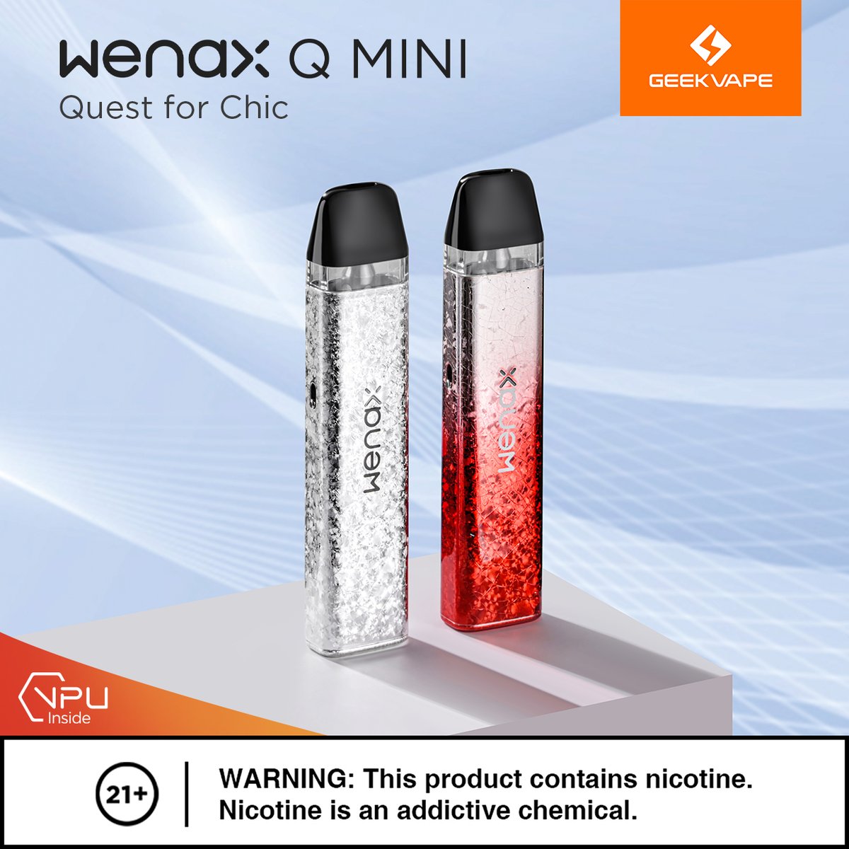 Embrace elegance with the stunning Silver Gem and Red Gem, the newest additions to the Wenax Q Mini family. 💎🌟 #WenaxQMini #geekvape #geekvp #geekvapetech