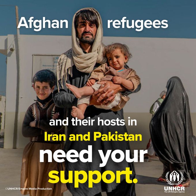 4.8 million Afghan refugees 2.5 million host community members 2 neighbouring countries that have hosted millions for decades The Refugee Response Plan for the Afghan Situation needs your support. t.ly/A_5Je