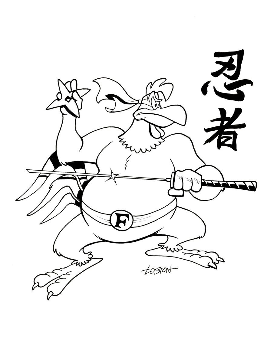 #Ninja #FoghornLeghorn #WarnerBros #LooneyTunes Swift? He's about as dull as an peeled onion. Silent? The boy can't stop talkin' long enough to catch a breath. Deadly? A danger only to himself. I give you, Foghorn, the shinobi warrior!