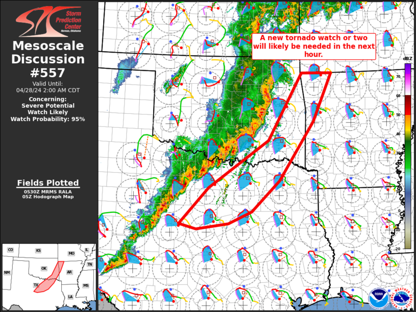 A new #tornado watch is coming soon for NW Arkansas, far eastern Oklahoma and North Texas, including the Metroplex. The squall line will continue to move east with embedded tornadoes likely overnight. A few supercells may also pop up ahead of the line. #ARwx #OKwx #TXwx #DFWwx