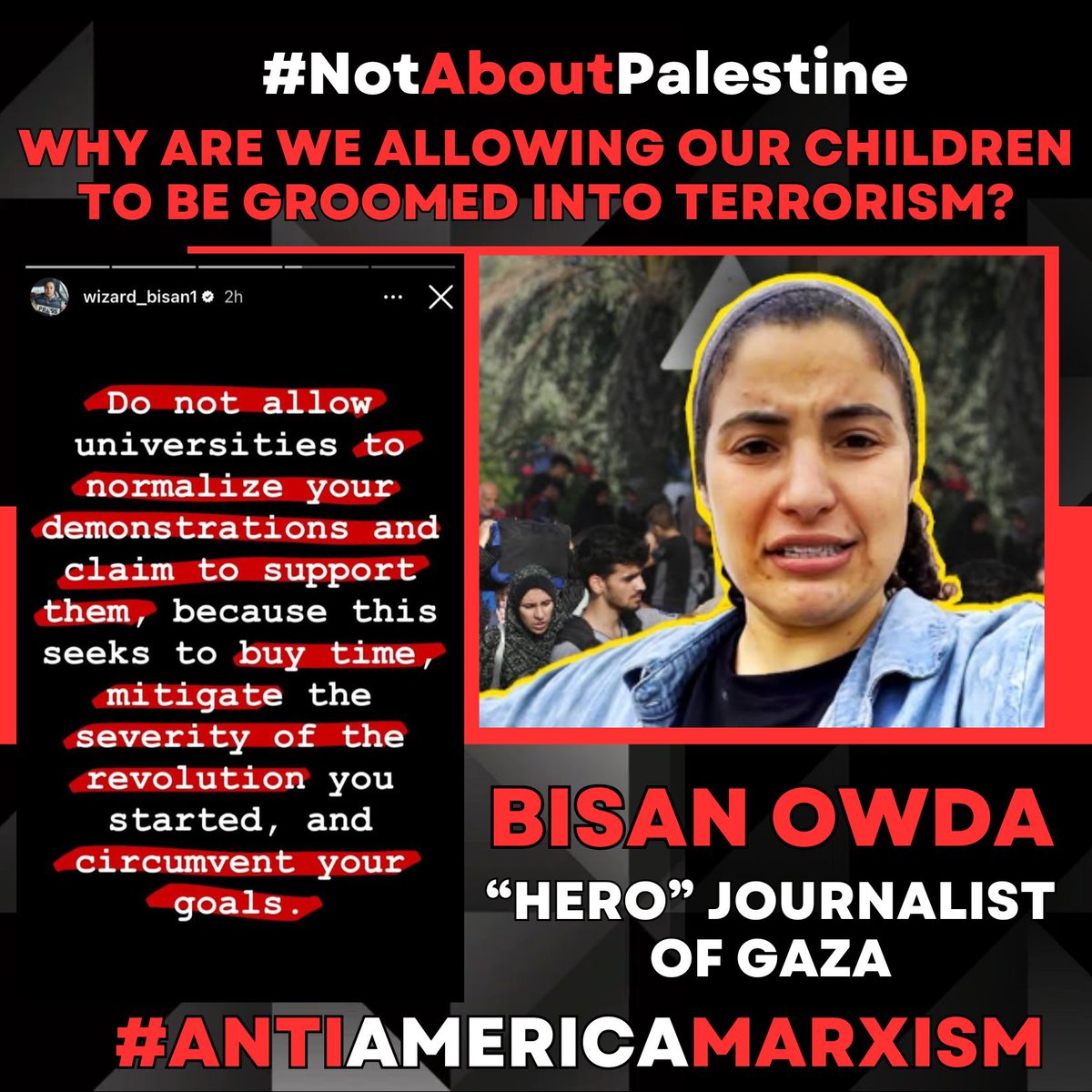 Wonder who is giving the advise to the terrorist in training? Bisan Owda, another 'Hero Journalist' of Gaza who took $400K from people who donated thinking it was for the people but turned out to be for herself, now nominated for a Peabody Award for journalism.. @PeabodyAwards