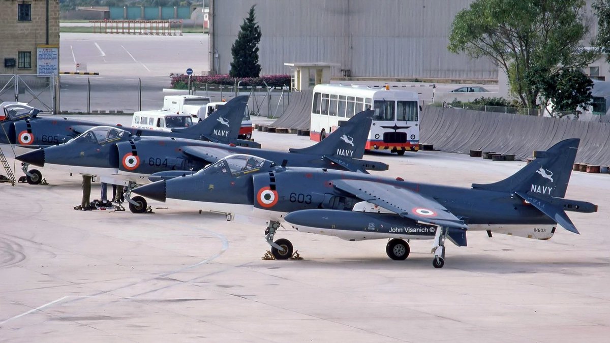 A fantastic view of the first three Indian Navy BAe Sea Harriers at Malta, as they make their way to India (Circa December 1983). After 30 years of service, the iconic British jet was retired from Indian service in May 2016. #avgeeks #aviation #aviationdaily #India