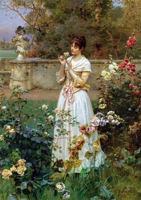 ¡Buenos días y feliz domingo!

'La rosa de todas las rosas', del pintor alemán Wilhelm Menzler Casel (1846-1926)