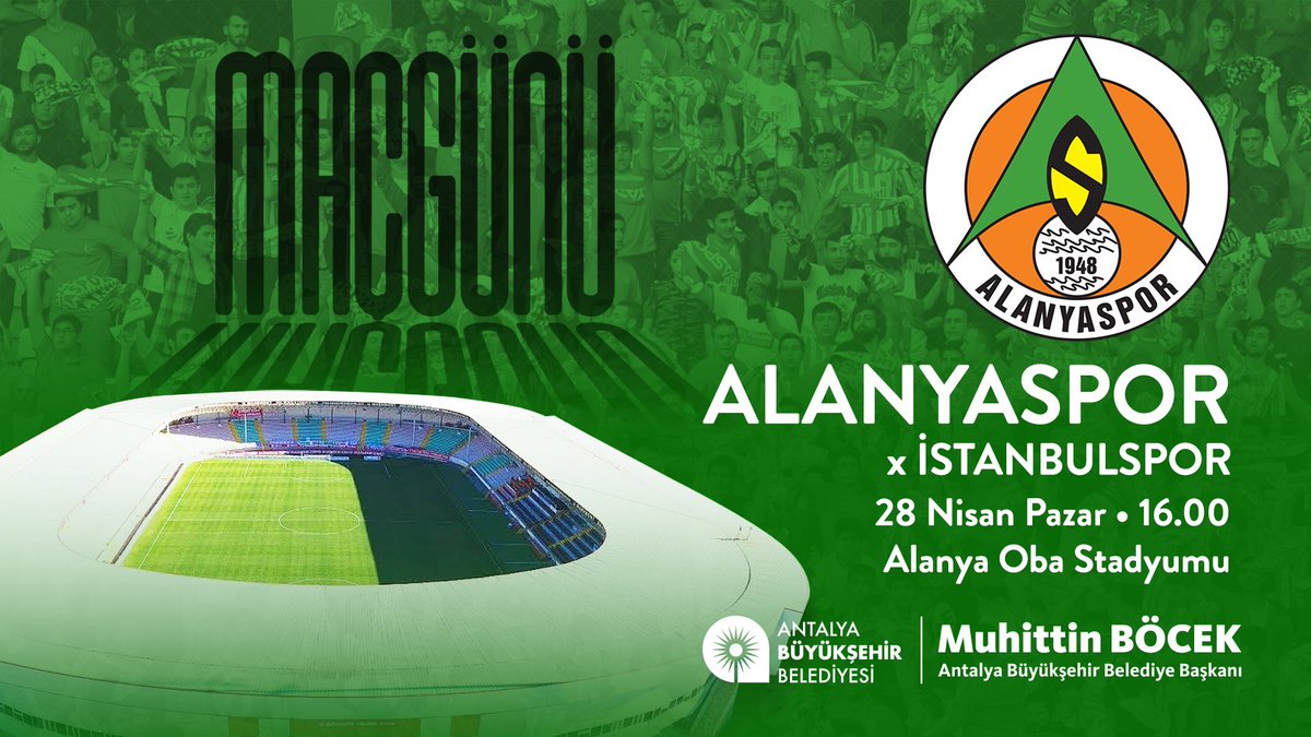 Süper Lig'in 34'üncü haftasında İstanbulspor'u konuk edecek Alanyaspor'umuza başarılar diliyorum. #BizAlanyasporuz