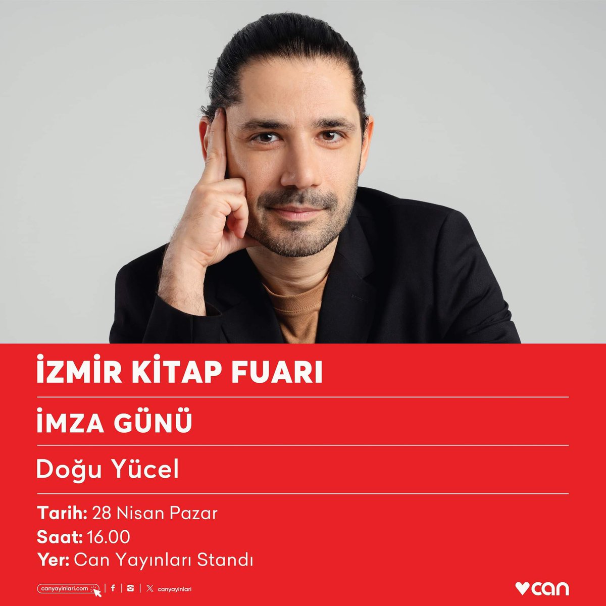 Doğu Yücel bugün 16.00’da #İzmirKitapFuarı Can Yayınları standında kitaplarını imzalayacak.