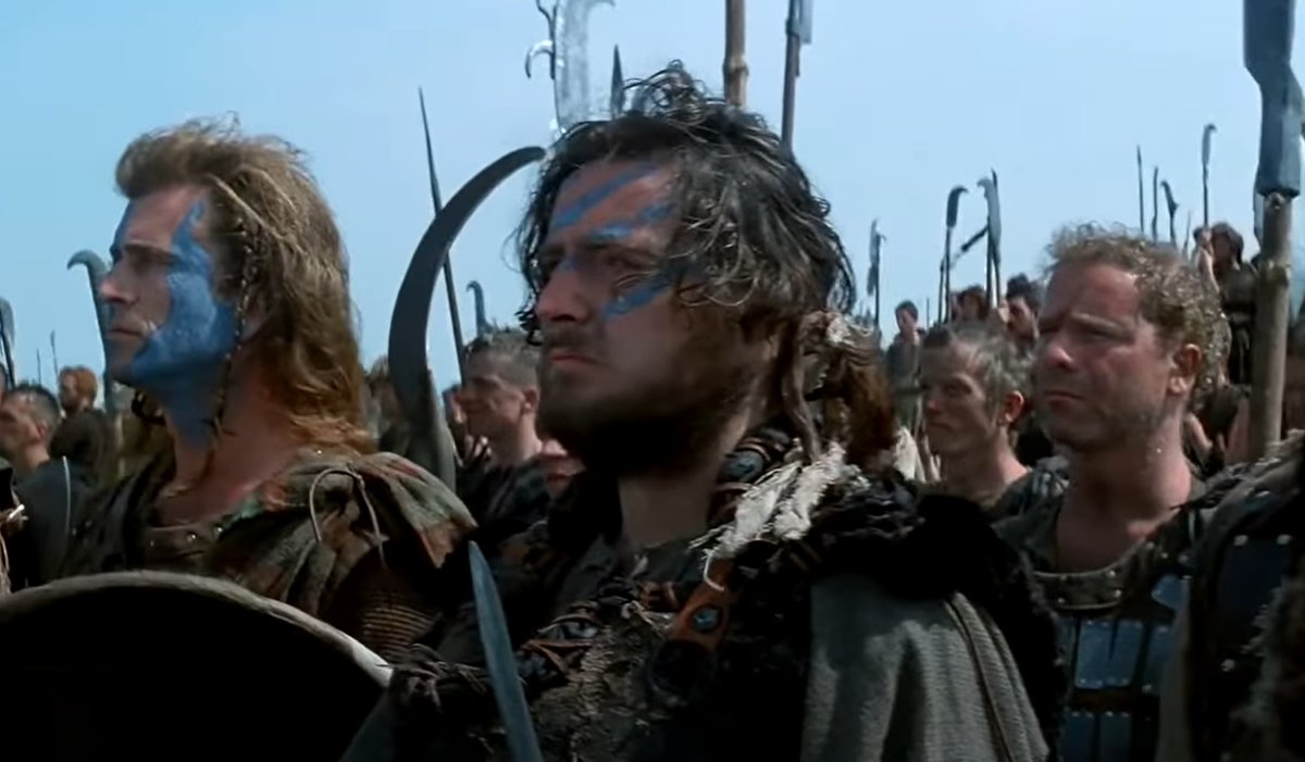 Similar to a prior 🧵regarding traumatic deaths in 'The Iliad':

Here I will examine the deaths in the movie 'Braveheart' to estimate how many of these might have been prevented if modern level 1 trauma centers and surgical care were available in Scotland at the time.
(1/)