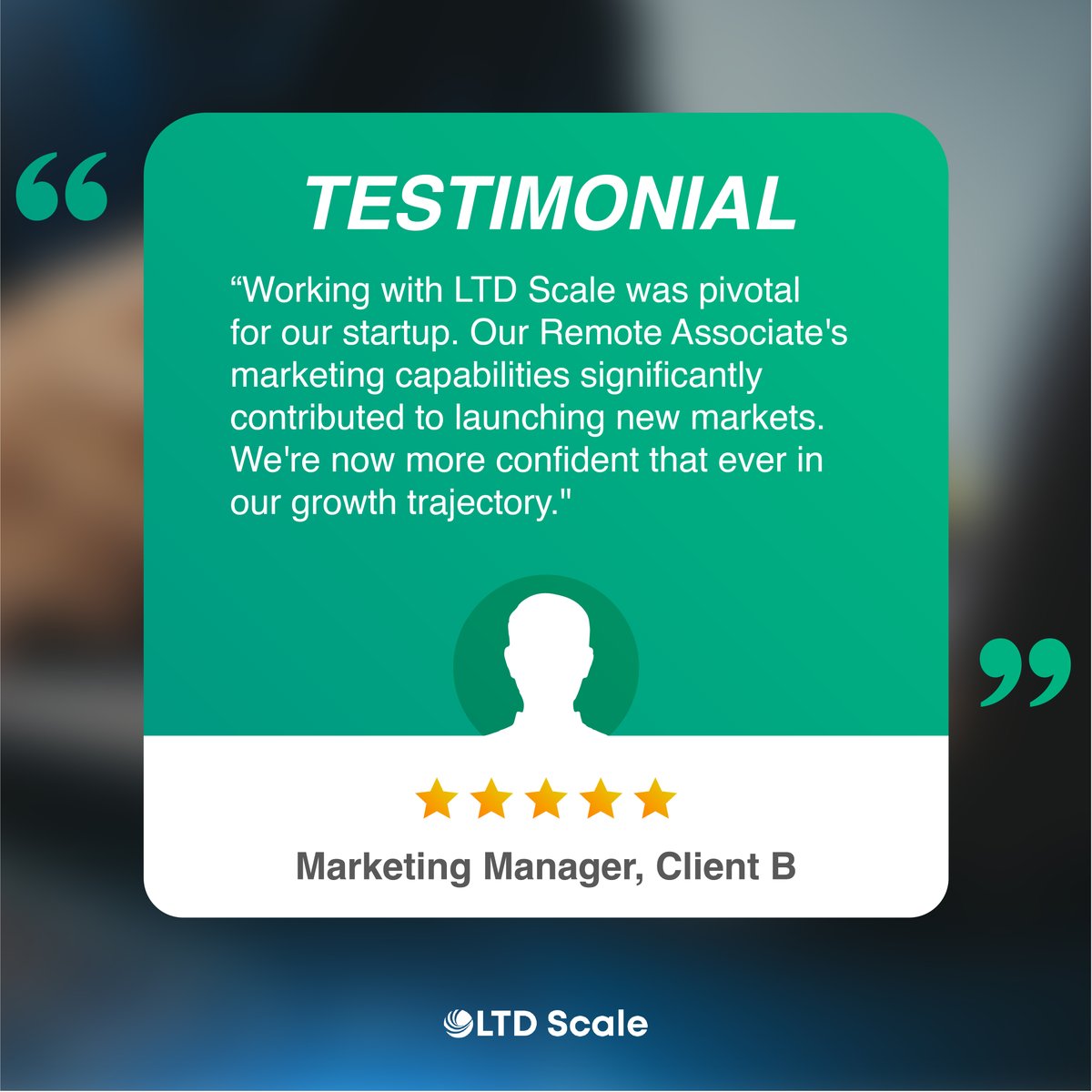 Our clients speak for themselves! Hear what one satisfied customer had to say about their experience with #LTDScale. #Testimonial  #SuccessStories  #RemoteTeams #TeamsWithoutBorders