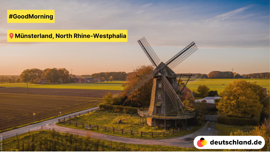 🌅 #GoodMorning from Münsterland in North Rhine-Westphalia. 🌬️💧 Windmills and watermills have always played a major role in the agricultural Münsterland region. 💪 Some of them are now a museum and yet others are still in operation! #PictureOfTheDay #Germany #mill